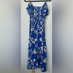 Zara Floral Blue Maxi Dress, size small